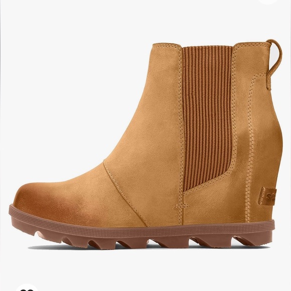 Sorel Lea Wedge Joan of Arctic Chelsea Wedge Camel Brown Black 7 - Picture 2 of 14